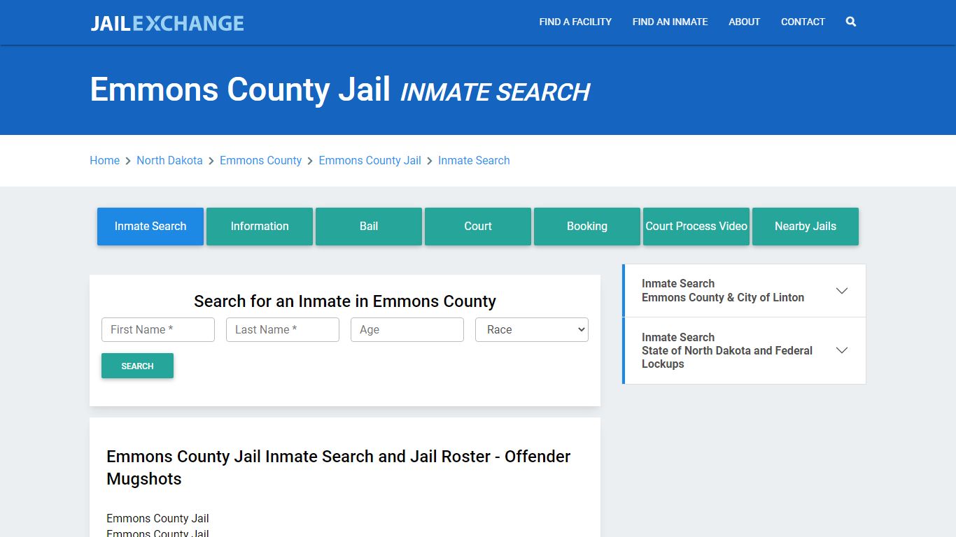 Emmons County Jail, ND Inmate Search: Roster & Mugshots