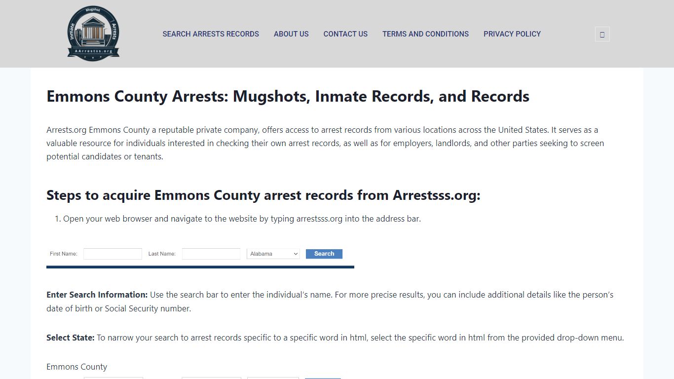 Emmons County Arrests: Mugshots, Inmate Records, and Records