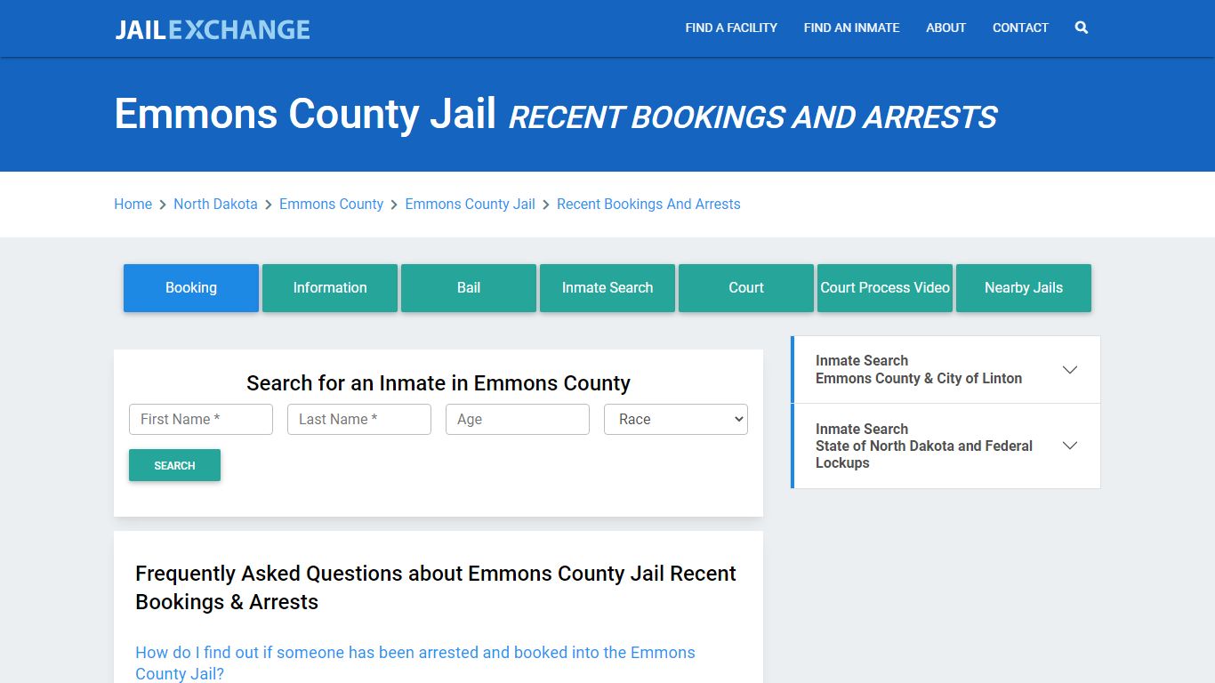 Emmons County Jail Recent Bookings And Arrests - Jail Exchange