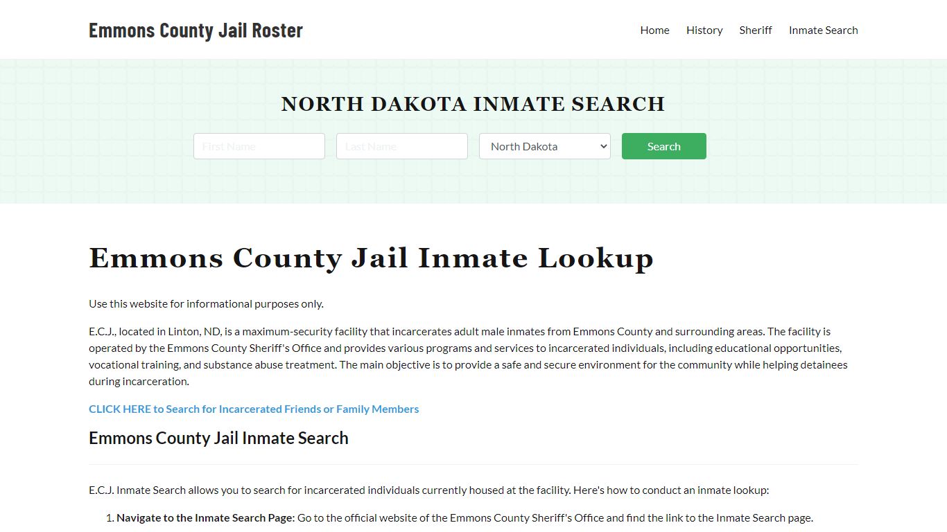 Emmons County Jail Roster Lookup, ND, Inmate Search