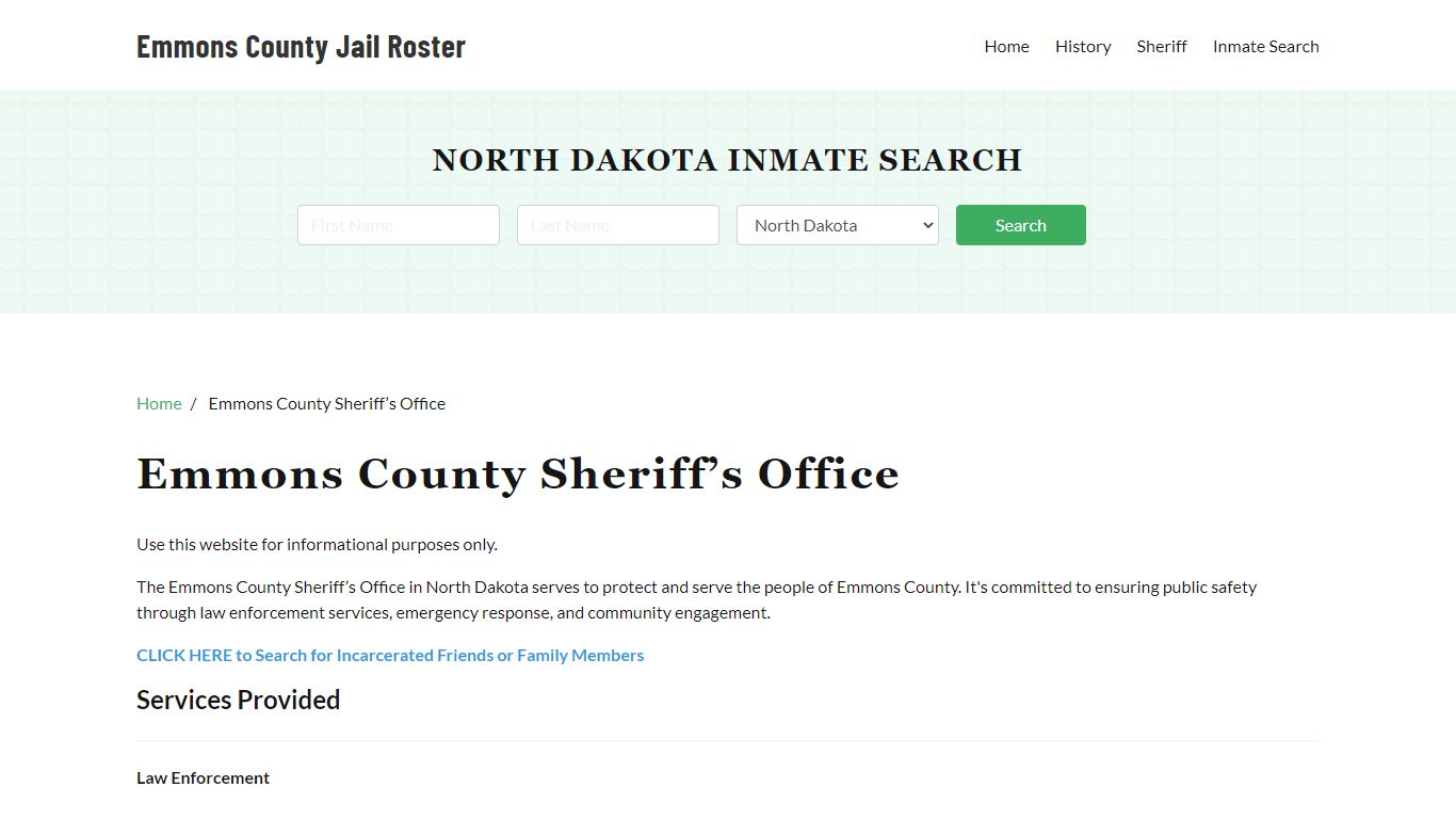 Emmons County Sheriff Office, ND, Arrest Warrants Search